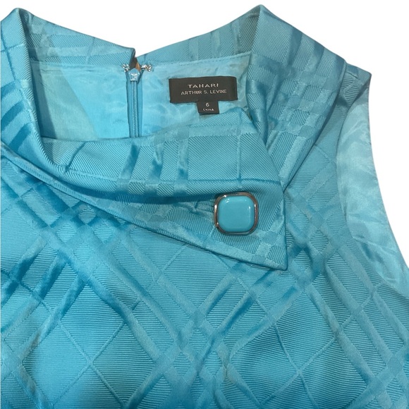 Tamari Arthur S Levine teal dress Sz 6 - Picture 4 of 4